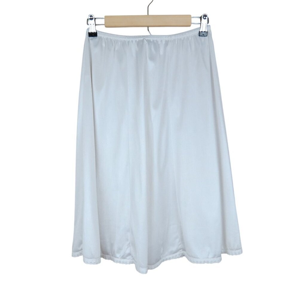 Vintage FORTUNE 70s Women's White Nylon Half Slip Skirt